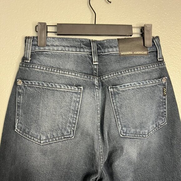 NWOT Modern American High Rise Straight Leg Button‎ Fly Jeans Dark Faded 25 - Picture 7 of 9